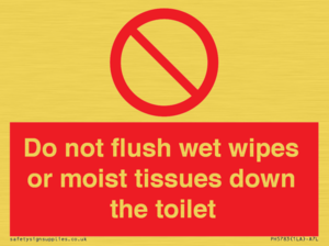Do not flush wet wipes or moist tissues down the toilet